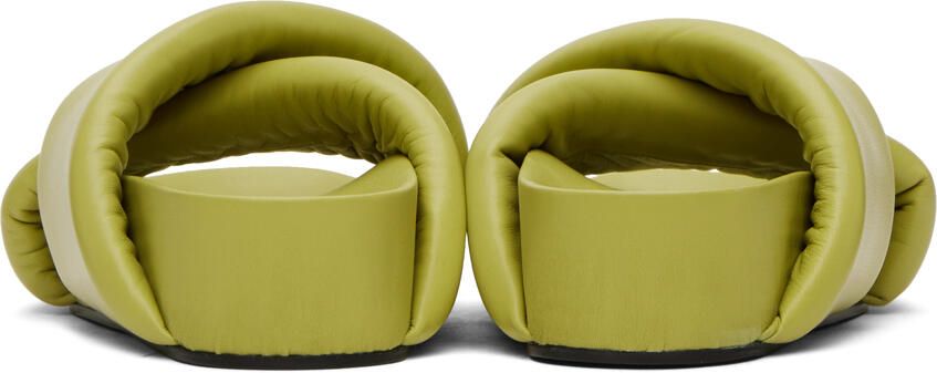 Jil Sander Green Padded Slides - Picture 2