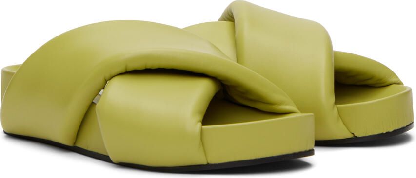 Jil Sander Green Padded Slides
