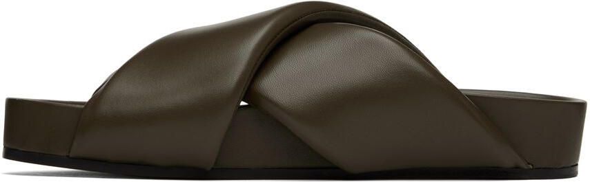 Jil Sander Khaki Oversize Wrapped Slides - Picture 4