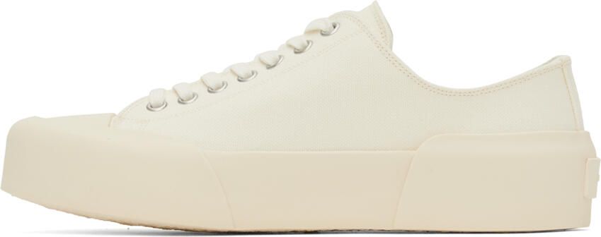 Jil Sander Off-White Canvas Sneakers - Picture 4