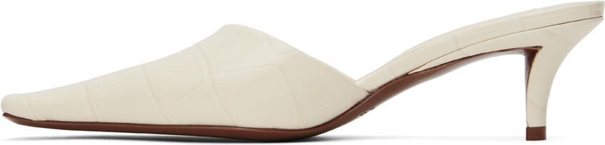 Jil Sander Off-White Croc Mules - Picture 4