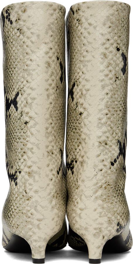 Jil Sander Off-White Pointed Toe Boots - Picture 4