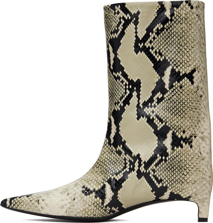 Jil Sander Off-White Pointed Toe Boots - Picture 2