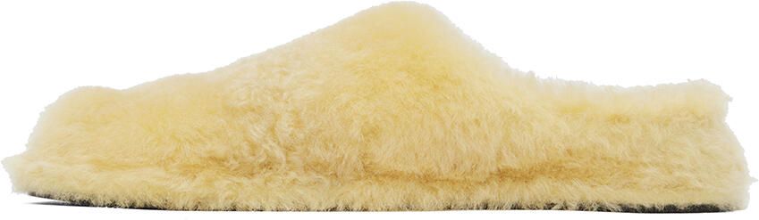 Jil Sander Off-White Shearling Slippers - Picture 4