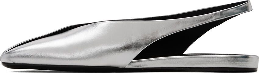 Jil Sander Silver Slingback Slippers - Picture 3