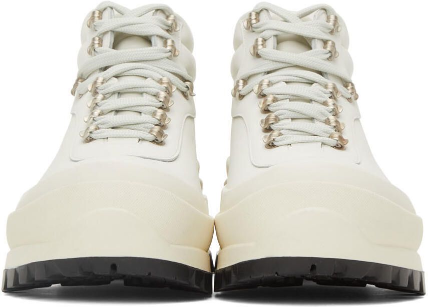 Jil Sander SSENSE Exclusive White Lace-Up Work Boots - Picture 2