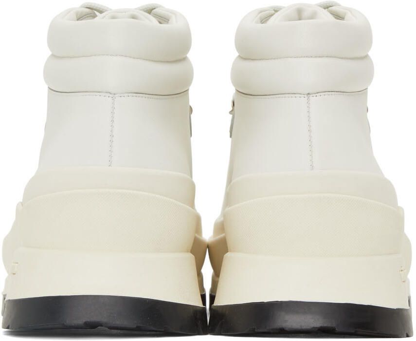 Jil Sander SSENSE Exclusive White Lace-Up Work Boots