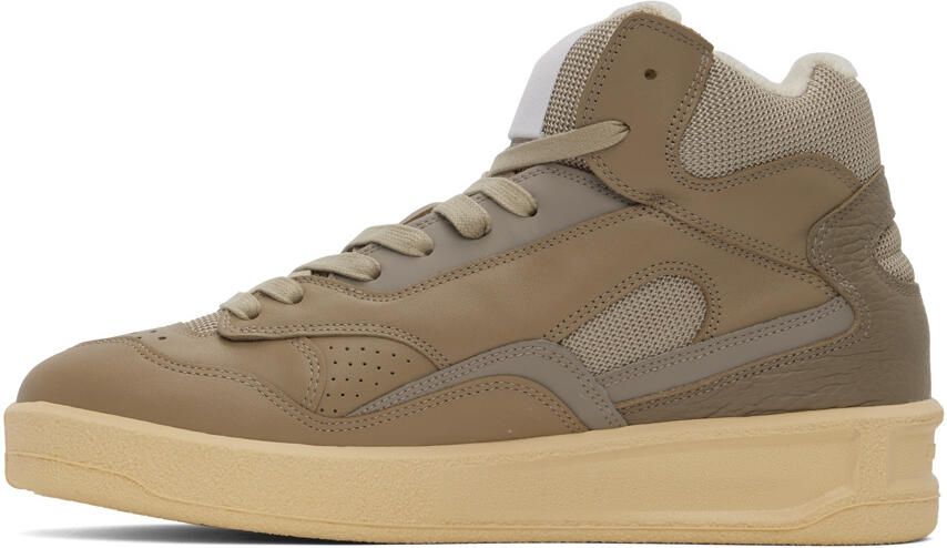 Jil Sander Taupe Basket High-Top Sneakers - Picture 3