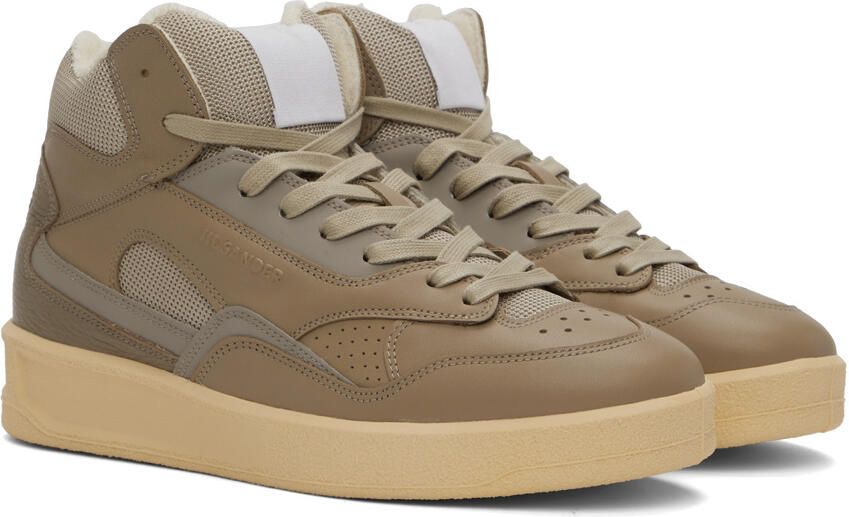Jil Sander Taupe Basket High-Top Sneakers - Picture 2