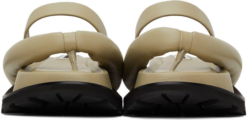 Jil Sander Taupe Oversize Strap & Sole Sandals - Picture 2