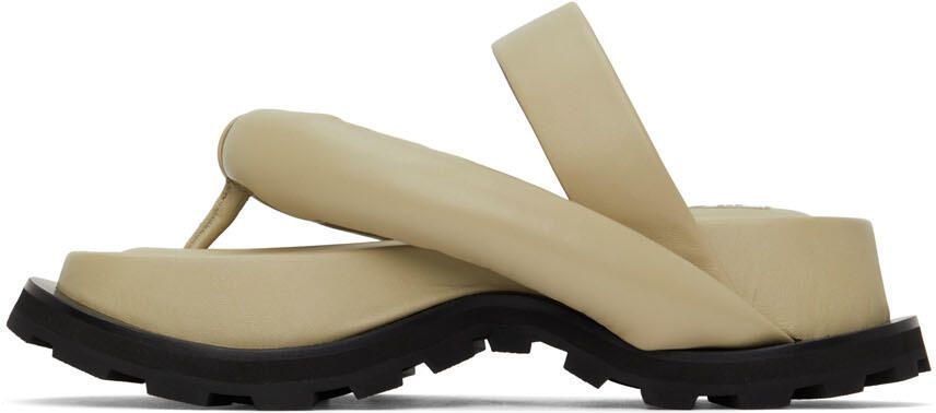 Jil Sander Taupe Oversize Strap & Sole Sandals - Picture 4