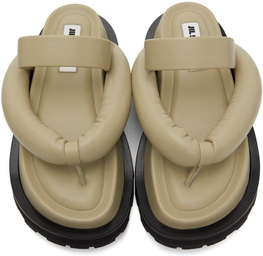 Jil Sander Taupe Oversize Strap & Sole Sandals