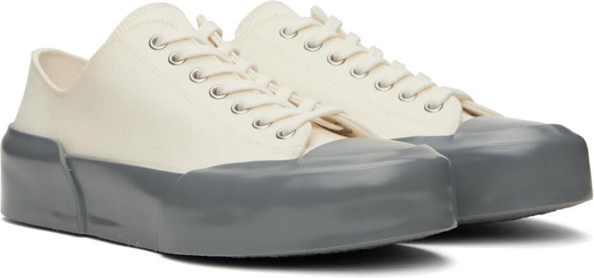 Jil Sander White & Gray Low-Top Sneakers - Picture 2