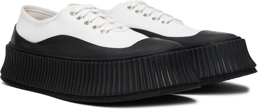 Jil Sander White Canvas Platform Sneakers - Picture 2