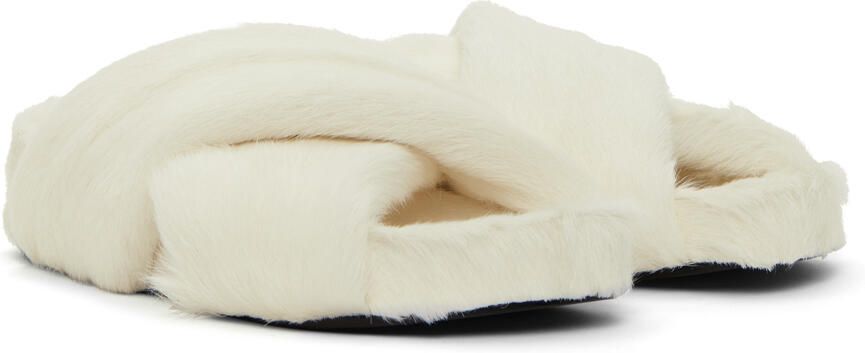 Jil Sander White Cross Strap Slides