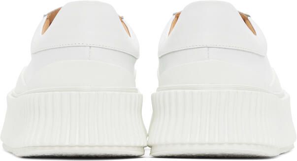 Jil Sander White Leather Platform Sneakers - Picture 4