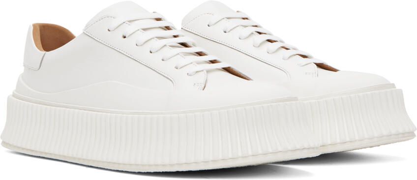 Jil Sander Green Canvas Platform Sneakers - Picture 5