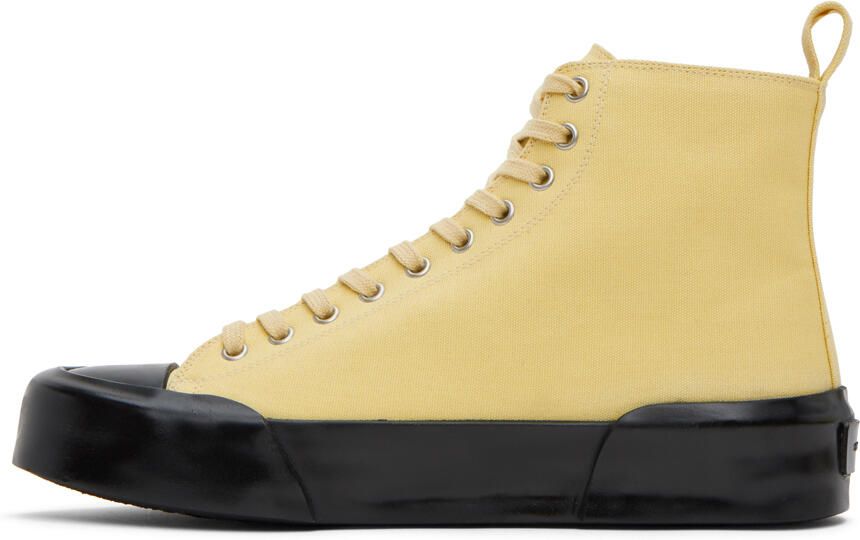 Jil Sander Yellow High-Top Sneakers - Picture 3