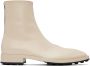 Jil Sander Off-White Leather Ankle Boots - Thumbnail 1