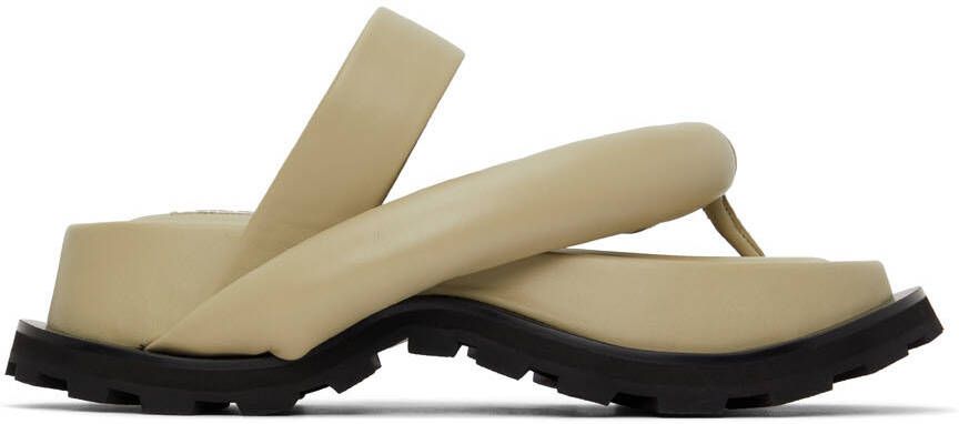 Jil Sander Taupe Oversize Strap & Sole Sandals