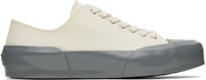 Jil Sander White & Gray Low-Top Sneakers