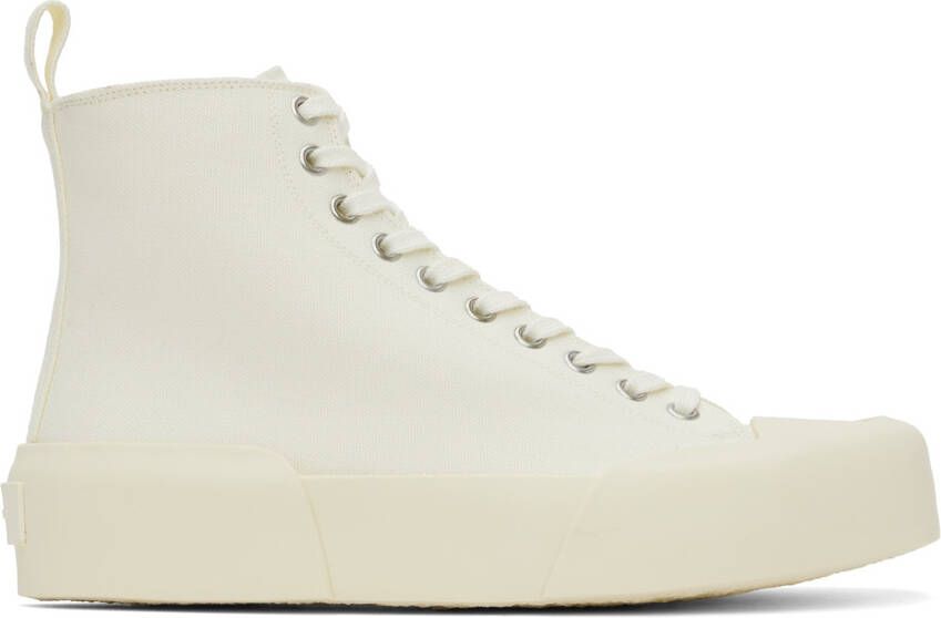 Jil Sander Off-White Cap Toe High-Top Sneakers - Picture 5