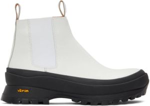Jil Sander White Leather Chelsea Boots