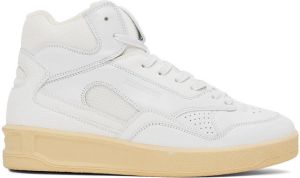 Jil Sander White Leather High Top Sneakers
