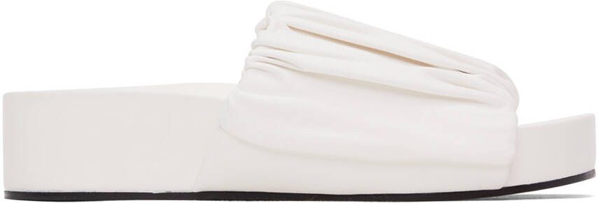 Jil Sander White Oversized Ruched Sandals