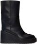 Jimmy Choo Black Leather Yola 80 Boots - Thumbnail 1