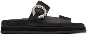 Jimmy Choo Black Marga Flat Sandals