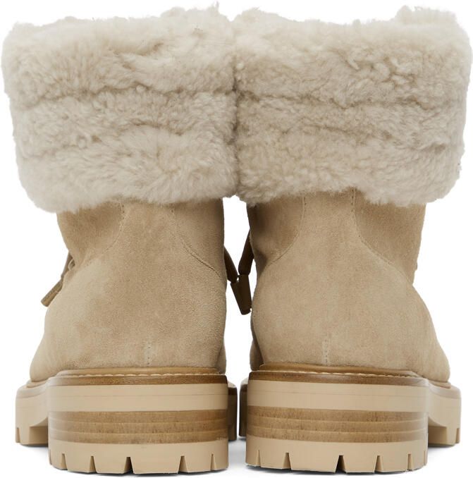 Jimmy Choo Beige Shearling Eshe Hiking Boots - Picture 4