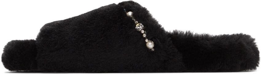 Jimmy Choo Black Acinda Flat Slippers - Picture 3