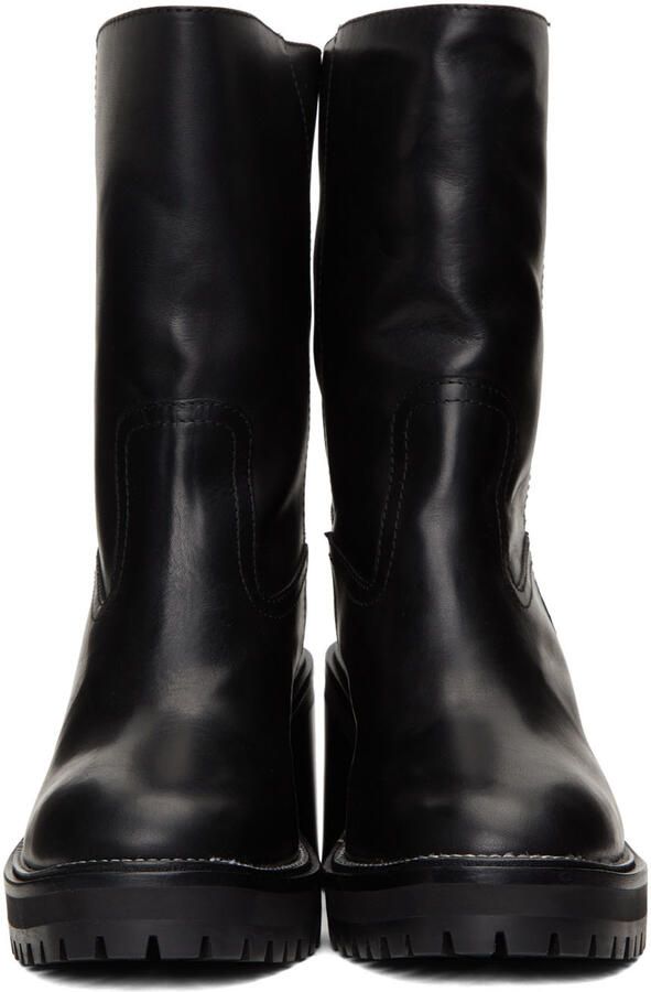 Jimmy Choo Black Leather Yola 80 Boots - Picture 2
