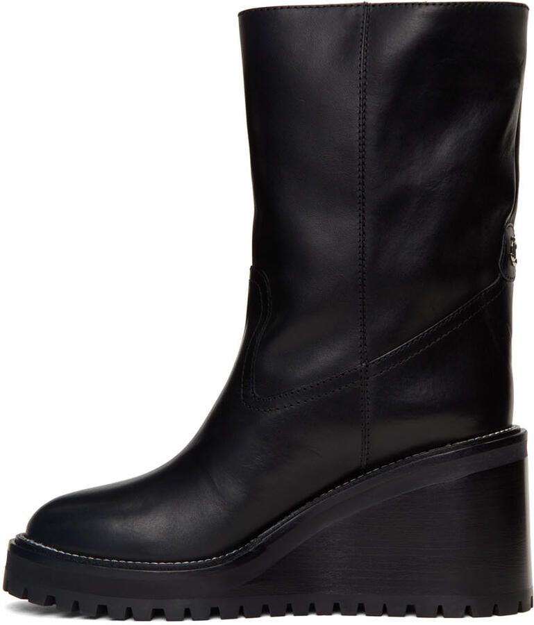Jimmy Choo Black Leather Yola 80 Boots