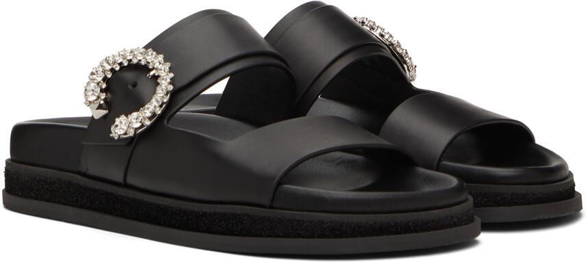 Jimmy Choo Black Marga Flat Sandals - Picture 2