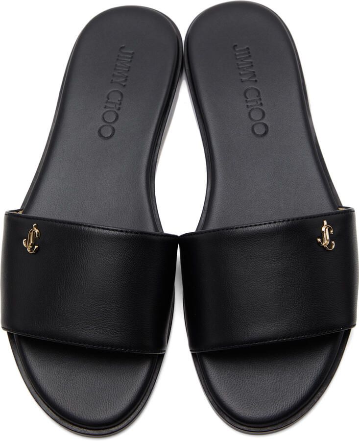 Jimmy Choo Black Minea Flat Sandals