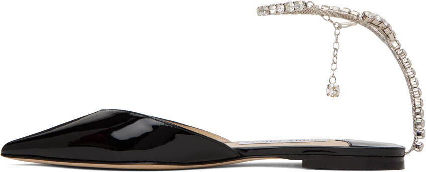 Jimmy Choo Saeda crystal-embellished ballerina shoes Black - Picture 3