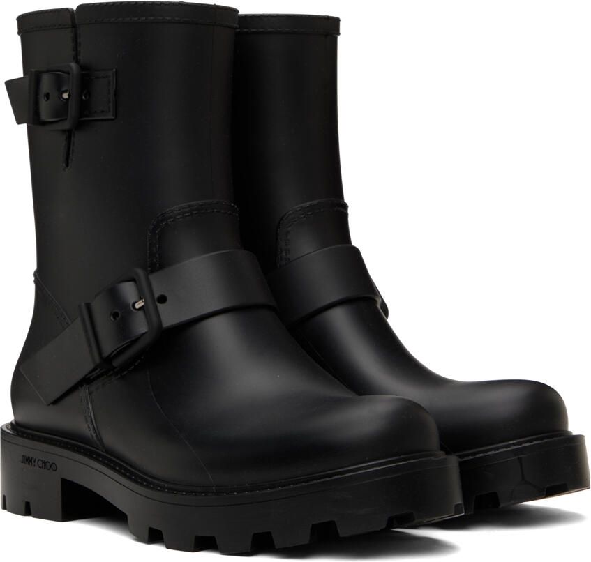 Jimmy Choo Black Yael Flat Boots - Picture 2