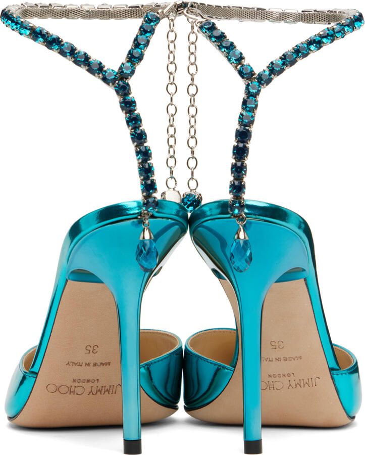 Jimmy Choo Blue Saeda 100 Heels
