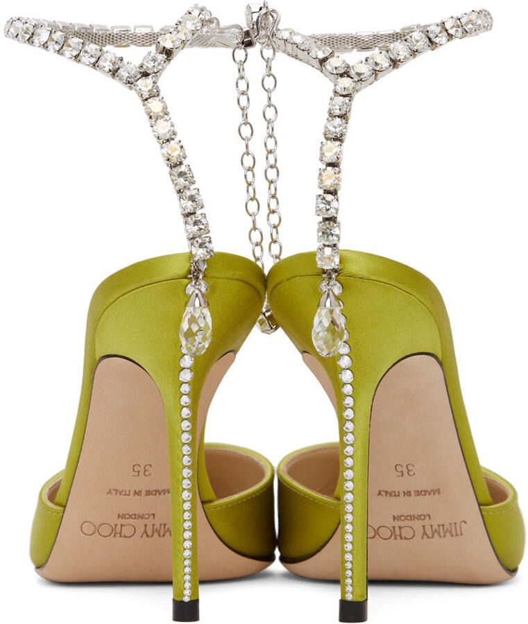 Jimmy Choo Green Saeda 100 Pumps