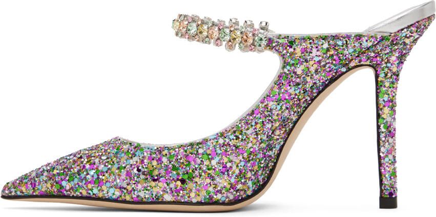 Jimmy Choo Multicolor Glitter Bing 100 Heels - Picture 3