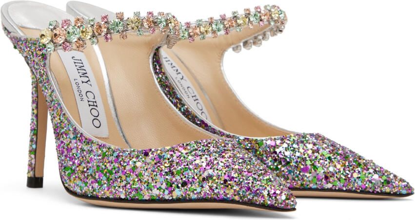 Jimmy Choo Multicolor Glitter Bing 100 Heels - Picture 2