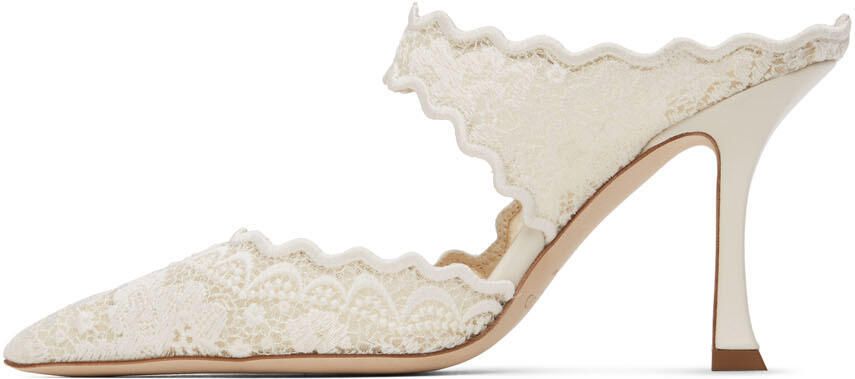 Jimmy Choo Off-White Avri 90 Heels - Picture 4