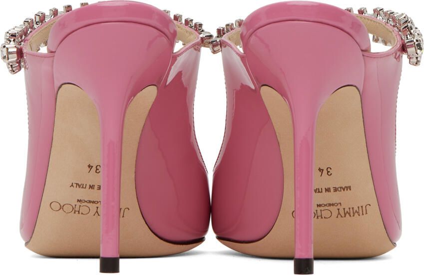 Jimmy Choo Bing 100mm crystal-embellished mules Pink
