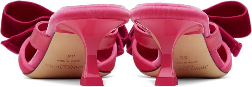 Jimmy Choo Pink Flaca 50 Mules - Picture 2