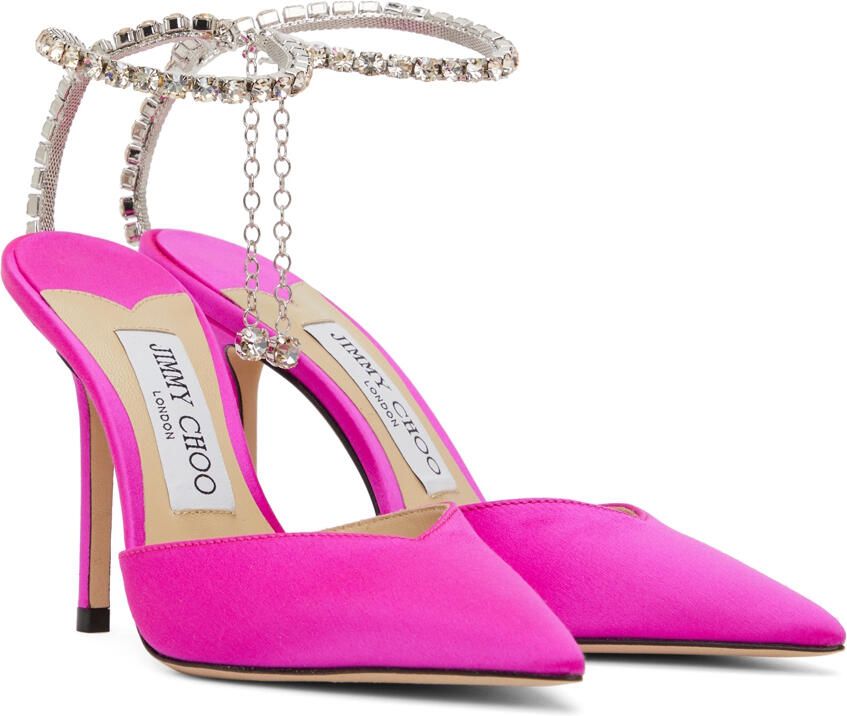 Jimmy Choo Pink Saeda 100 Heels - Picture 2
