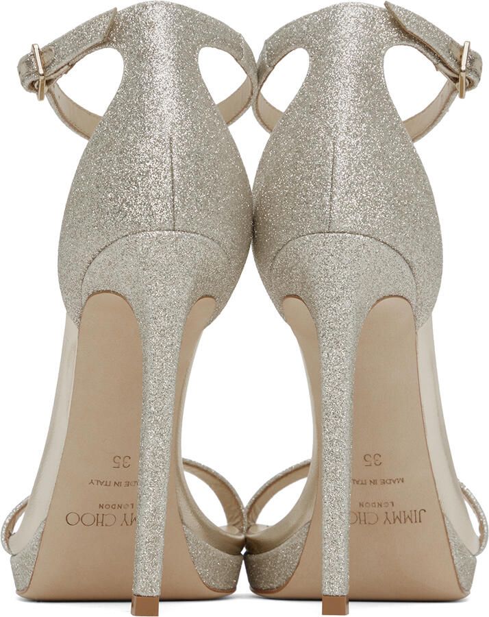 Jimmy Choo Silver Alva 120 Heeled Sandals - Picture 3