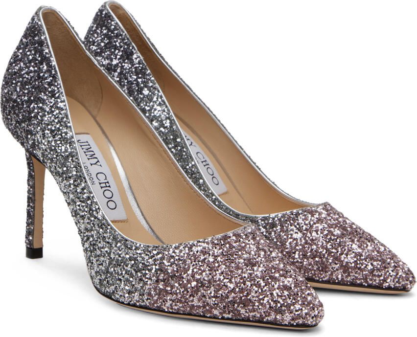 Jimmy Choo Silver & Pink Romy 85 Heels - Picture 2