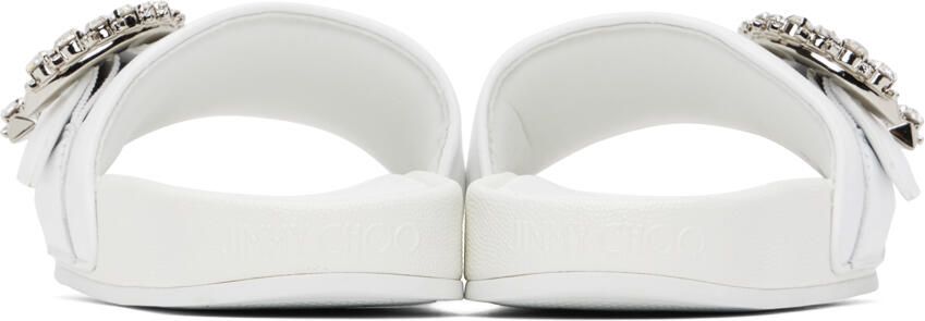 Jimmy Choo Fallon leather slides White - Picture 2